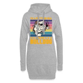 Je suis un gros problème pour mon Bulldog - Sweat-shirt à capuche long Femme - gris chiné - Devant