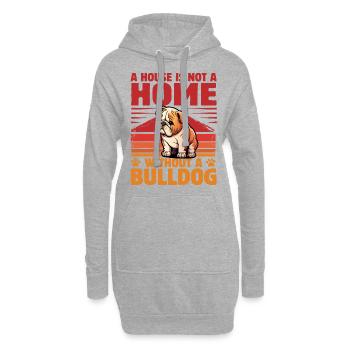 Une maison n’est pas une maison sans bouledogue - Sweat-shirt à capuche long Femme - gris chiné - Devant