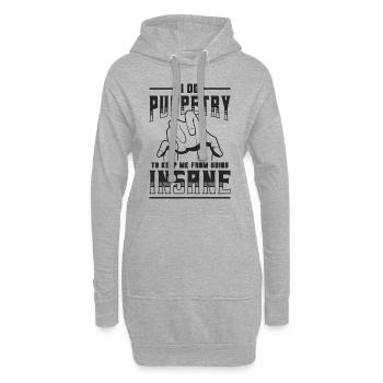 Je fais de la marionnette à la marionnette ventriloque marionnettiste - Sweat-shirt à capuche long Femme - gris chiné - Devant