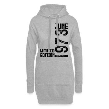 Geschenk Juni 1973 Geburtstag Juni 1973. Juni 1973 - Hoodie-Kleid - Grau meliert - Vorne