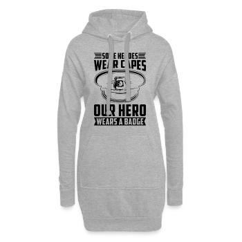 Certains héros portent des capes Policières Policières - Sweat-shirt à capuche long Femme - gris chiné - Devant