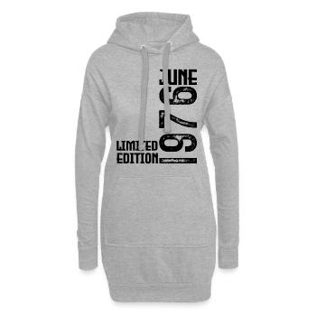Cadeau juin 1976 anniversaire Juin 1976. juin 1976 - Sweat-shirt à capuche long Femme - gris chiné - Devant