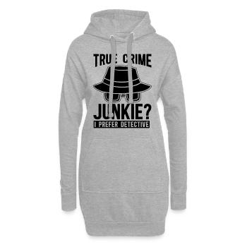 True Crime Junkie aime les détectives des forces de l’ordre - Sweat-shirt à capuche long Femme - gris chiné - Devant