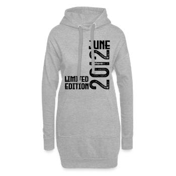 Cadeau juin 2012 anniversaire Juin 2012. juin 2012 - Sweat-shirt à capuche long Femme - gris chiné - Devant