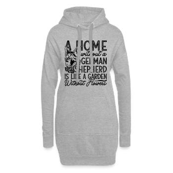 Une maison sans un amoureux du berger allemand canin - Sweat-shirt à capuche long Femme - gris chiné - Devant
