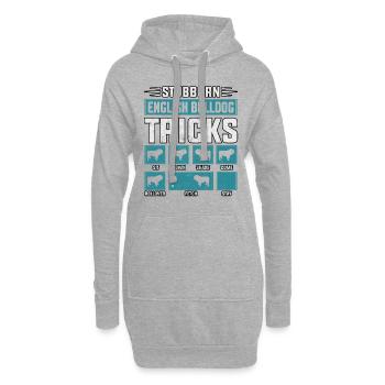 Astuces de bouledogue anglais têtus - Sweat-shirt à capuche long Femme - gris chiné - Devant