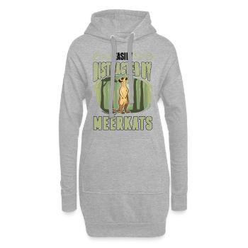 Easily distracted by Meerkat - Hoodie-Kleid - Grau meliert - Vorne