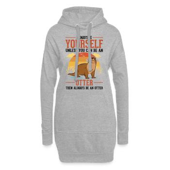 Loutre Cadeau Loutre Loutre Loutre Loutre de mer - Sweat-shirt à capuche long Femme - gris chiné - Devant