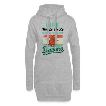 Biber Geschenk Biberdamm - Hoodie-Kleid - Grau meliert - Vorne