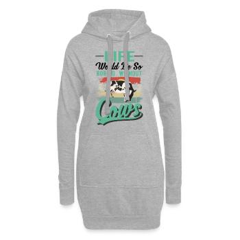 Vache éleveuse de bovins agriculteur vaches - Sweat-shirt à capuche long Femme - gris chiné - Devant