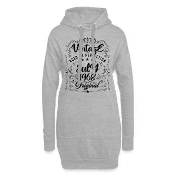 Jahrgang Geboren im Juli 1968 Jubiläum Juli - Hoodie-Kleid - Grau meliert - Vorne