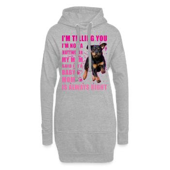 Dicton Rottweiler - Sweat-shirt à capuche long Femme - gris chiné - Devant
