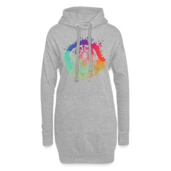 Rottweiler Retro - Hoodie-Kleid - Grau meliert - Vorne