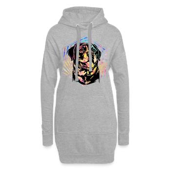 Rottweiler - Hoodie-Kleid - Grau meliert - Vorne