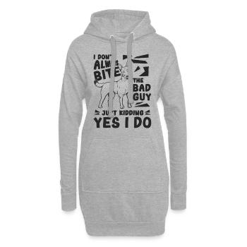 Je ne mords pas toujours l’amant Malinois du chien de travail - Sweat-shirt à capuche long Femme - gris chiné - Devant