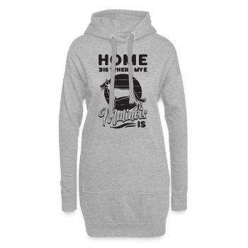 Home Is Where My Canine Working Dog Malinois Lover - Hoodie-Kleid - Grau meliert - Vorne
