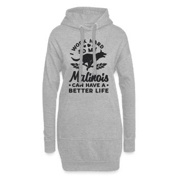 I Work Hard So My Belgian Shepherd Malinois Lover - Hoodie-Kleid - Grau meliert - Vorne