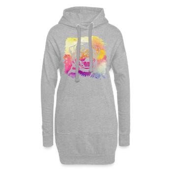 Rottweiler Retro - Hoodie-Kleid - Grau meliert - Vorne