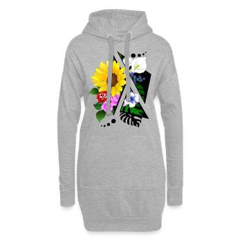 Flower arrangement abstractly cut up - Hoodie Dress - heather grey - Front