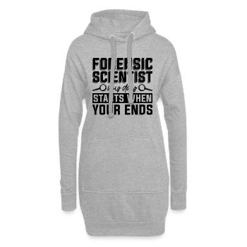 Forensic Scientist My Day Starts When Crime Scene - Hoodie-Kleid - Grau meliert - Vorne