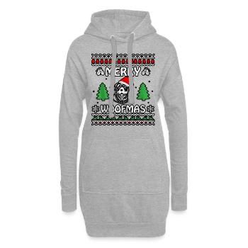 Joyeux woofmas Rottweiler - Sweat-shirt à capuche long Femme - gris chiné - Devant