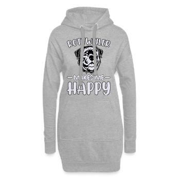 Rottweiler me rend heureux - Sweat-shirt à capuche long Femme - gris chiné - Devant