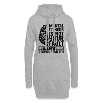 La maladie mentale n’est pas un défenseur de la santé de sensibilisation - Sweat-shirt à capuche long Femme - gris chiné - Devant