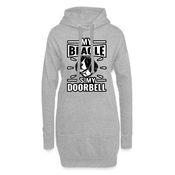 Mon Beagle est ma sonnette - Sweat-shirt à capuche long Femme - gris chiné - Devant