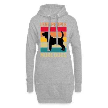 Moins de gens plus de chiens - Sweat-shirt à capuche long Femme - gris chiné - Devant
