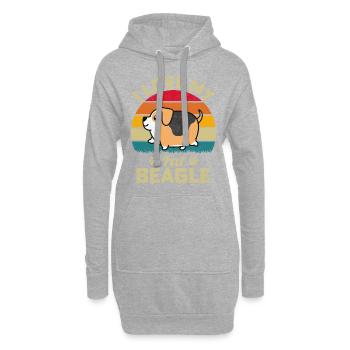 J’aime mon gros Beagle - Sweat-shirt à capuche long Femme - gris chiné - Devant