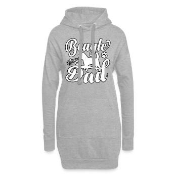 Papa Beagle - Sweat-shirt à capuche long Femme - gris chiné - Devant
