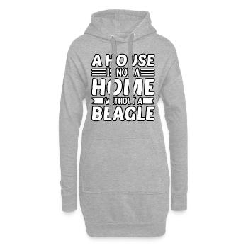 Une maison n’est pas une maison sans Beagle - Sweat-shirt à capuche long Femme - gris chiné - Devant