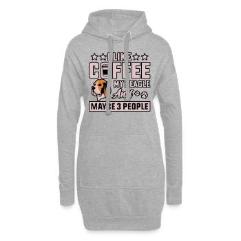 J’aime le café mon beagle et peut-être 3 personnes - Sweat-shirt à capuche long Femme - gris chiné - Devant