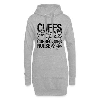 Cuffs Gloves Corrections Nurse Correctional Nurses - Hoodie-Kleid - Grau meliert - Vorne