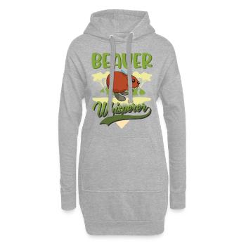 Biber Flüsterer Biberdamm - Hoodie-Kleid - Grau meliert - Vorne
