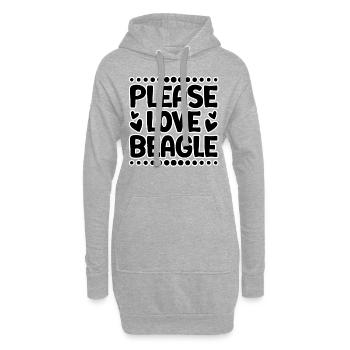 S’il vous plaît aimez Beagle - Sweat-shirt à capuche long Femme - gris chiné - Devant