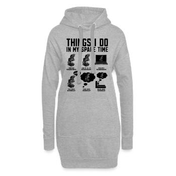 Ce que je fais chez mes microbiologistes biologistes de rechange - Sweat-shirt à capuche long Femme - gris chiné - Devant