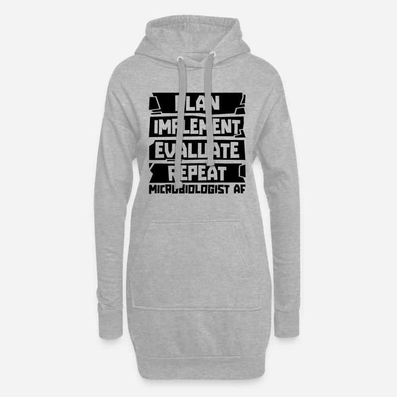 Plan Implement Evaluate Scientist Microbiologists - Hoodie-Kleid - Grau meliert