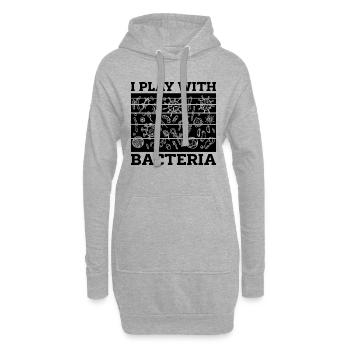 Je joue avec les bactéries rétro docteur microbiologistes - Sweat-shirt à capuche long Femme - gris chiné - Devant