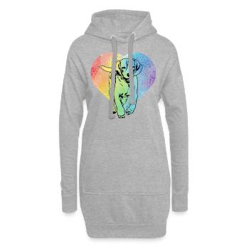 Beagle Dog Rétro - Sweat-shirt à capuche long Femme - gris chiné - Devant