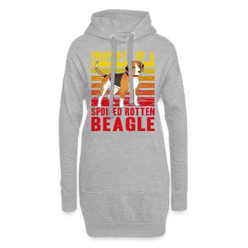 Propriété d’un Beagle pourri gâté - Sweat-shirt à capuche long Femme - gris chiné - Devant