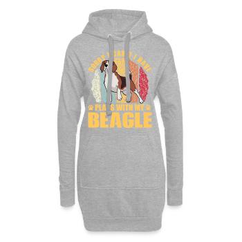 Désolé, je ne peux pas avoir de plans avec mon Beagle - Sweat-shirt à capuche long Femme - gris chiné - Devant