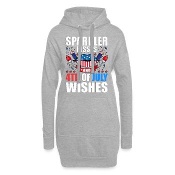 Sparkler Kisses 4th of July Wishes - Sweat-shirt à capuche long Femme - gris chiné - Devant