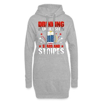 Boire jusqu’à ce que je voie Stars and Stripes - Sweat-shirt à capuche long Femme - gris chiné - Devant