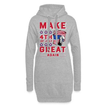 Make 4th of July great again - Hoodie-Kleid - Grau meliert - Vorne