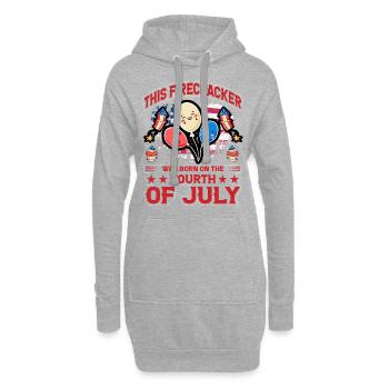 This Firecracker was born on the fourth of July - Hoodie-Kleid - Grau meliert - Vorne