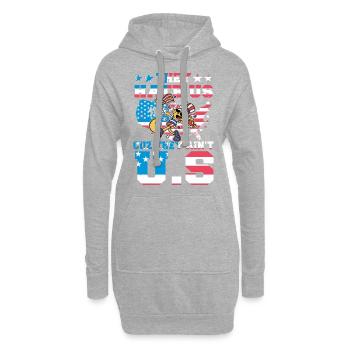 Ils nous détestent parce qu’ils ne sont pas américains. - Sweat-shirt à capuche long Femme - gris chiné - Devant