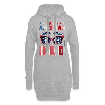 Tout papa américain - Sweat-shirt à capuche long Femme - gris chiné - Devant