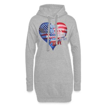 God bless America Land that I love - Hoodie-Kleid - Grau meliert - Vorne