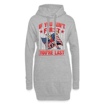 If you ain't first you're last 4th july - Hoodie-Kleid - Grau meliert - Vorne